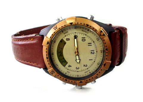 Mens Watch With Leather Strap